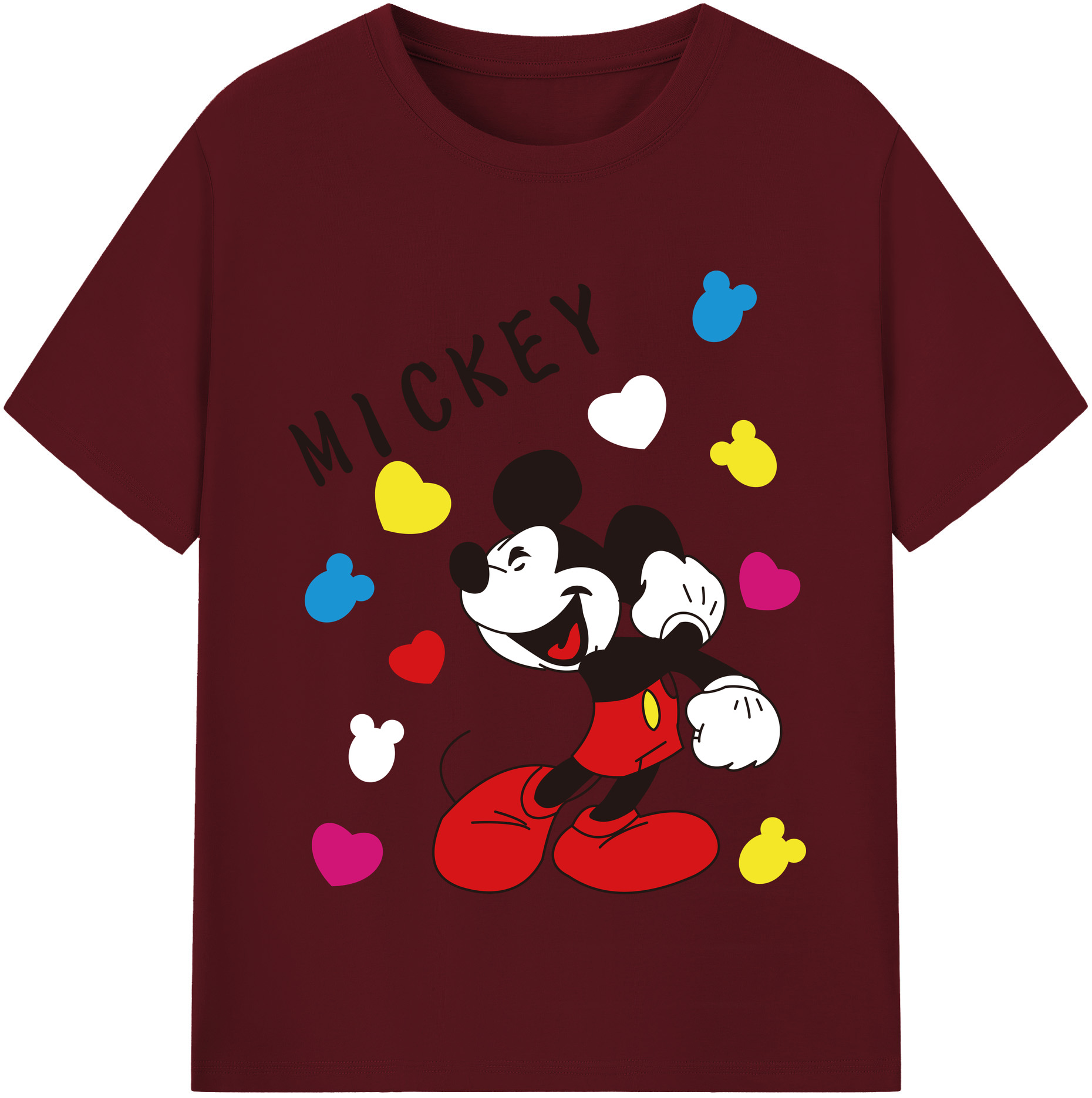 （画像用） ミッキーマウス Mickey Mouse 綿100％半袖Tシャツ（フロントプリント）